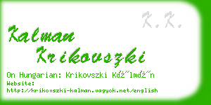 kalman krikovszki business card